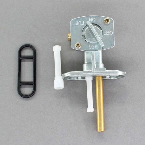 1 - Benzinhahn - Kompatibel mit Yamaha 125 DTR DTRE - 34 mm Mittenabstand, 7 mm Auslass - Für Motorräder 1989–2003 - Schwarz (1/5)