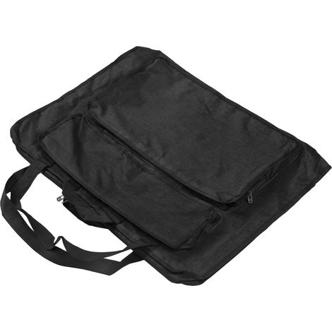 Sacoche pour carnet de croquis, bandoulière unique, renforcée, imperméable, portable, grande capacité, multiples poches, pour artiste, noir (1/5)