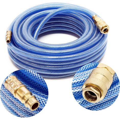 Manguera aire comprimido PVC 15m Tubo compresor Manguera entretejida Acople rápido EU Aire a presión (1/3)