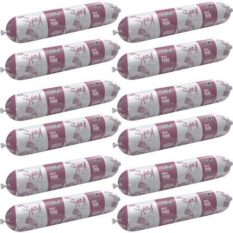 TufTuf Nassfutter für Hunde, Schweinefleischriegel, 12 x 900 g, Komplettfutter (1/2)