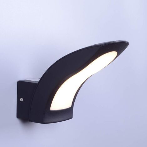 Pair Applique Murale Extérieure Intérieure Intérieure LED Intérieure 10W Aluminium Noir IP54