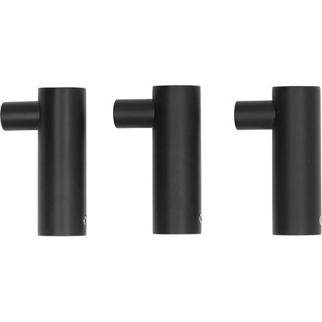 mattschwarze, selbstklebende Handtuchhaken aus Edelstahl für Bad, Küche, Balkon – 3er-Set (1/5)
