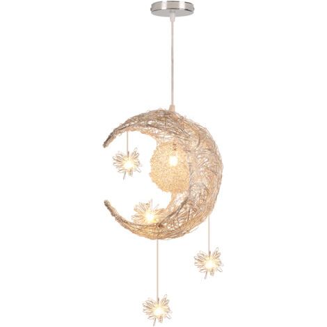 royaluxe- Suspension Luminaire Moderne 25CM Lampe À Suspension Lune Plafonnier Rétro Vintage Pour Couloir, Chambre À Coucher, Blanc Chaud (1/5)