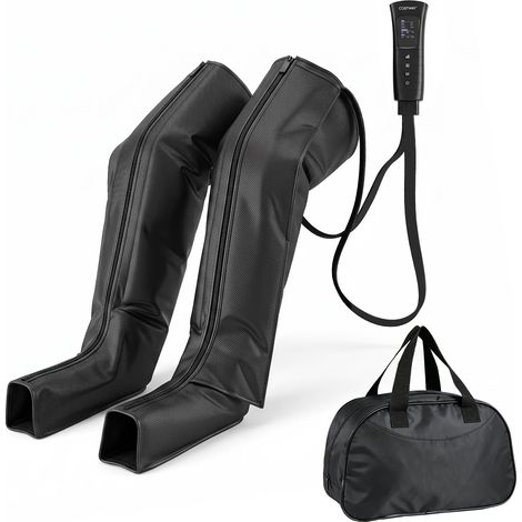 Masseur de Jambes à Air Comprimé à 4 Chambres&Télécommande Pressothérapie Bottes de Massage avec Chauffage 3 Niveaux, 6 Modes Massage (1/4)