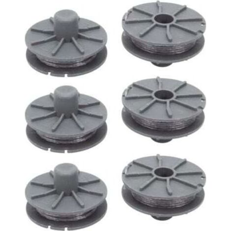 5307-20 Bobine de fil de rechange 6 Pièces pour Gardena Coupe-bordure - Diamètre : 1,6 mm - 6,1 m - Pour type 9805, 9806, 9807, 9808, 9809, 9827, 8846, 8847, 8848, 9870, 9872, 9874 (1/4)