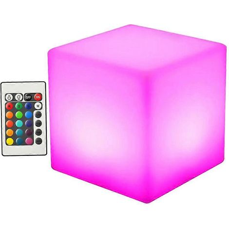 Cube lumineux LED créatif à changement de couleur, lampe d'extérieur incassable (15 cm, piles sèches, 3 lampes) (1/3)