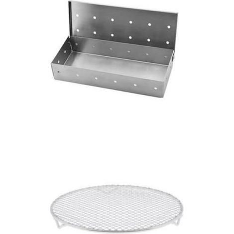 1 Ensemble En Acier Inoxydable BBQ Smoker Case Et Grill Net BBQ Meat Smoker Box (1/4)