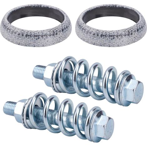 2 Joints de Collecteur d’Échappement & 2 Boulons, Joint Donut Haute Température avec Ressorts Amortisseurs pour Réparation Système Échappement Voiture Camion SUV (65mm) (1/5)