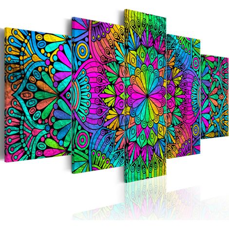 Tableau Imprimé "Mandala : Peacock Feathers" 50 x 100 cm (1/2)