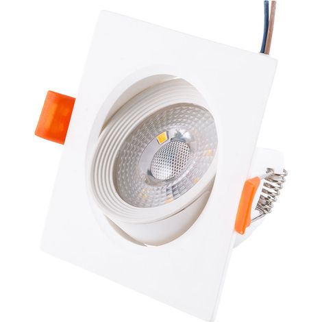 Foco Downlight LED 7W  630Lm 4200ºK Rectangular Basculante 40.000H [HO-DLPL-CUAD-7W-W]