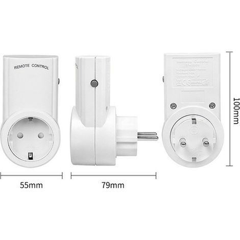 A set of programmable wireless smart sockets, compliant with the European standard 230V, in white PC/ABS. (1/5)