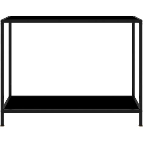 Table console Table d'appoint design industriel - Noir 100x35x75 cm Verre trempé BV35345 (1/5)