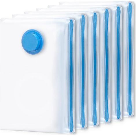 6-Piece Vacuum Storage Bags, 70x50cm, Vacuum Seal Bags for Clothes, Vacuum Sealing Bags, Travel Vacuum Storage Bags, Reusable and Durable for Clothes, Duvets, Bedding, Pillows, Coats (1/5)