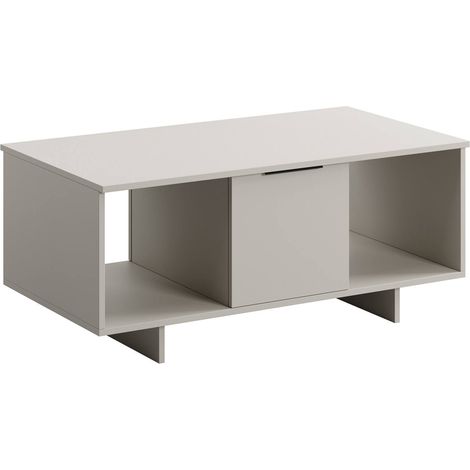Rho Couchtisch, mit Türen und Ablagefächern, vom Boden erhöht, 100x55 H55 cm, beige (1/4)