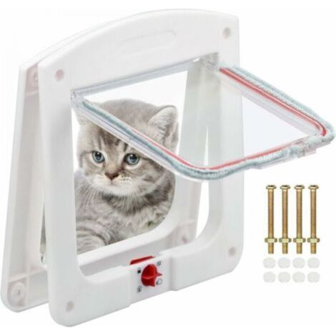 ALLIANDISChatière pour Chat Chiens Petit Chatière Porte Puce 4 Voies verrouillable Facile à Installer (1/4)