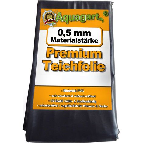 Liner de bassin PVC 1 m x 2 m, 0,5 mm noir, bâche pour le bassin de jardin (1/5)