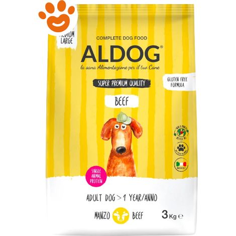 Aldog Dog Super Premium Adult Medium Large Manzo - Sacco 3 Kg - Cibo Secco Cani