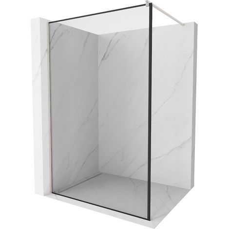 Mexen Kioto Walk-in Duschwand 80 x 200 cm, schwarzes Muster 8 mm, gebürstetes Nickel - 800-080-101-9