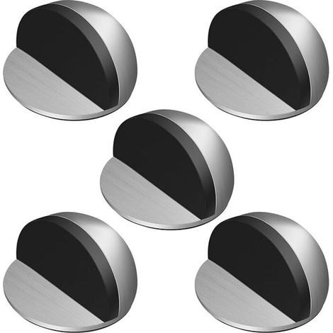 5-teiliges Türstopper-Set, selbstklebende Türstopper aus Edelstahl, Türstopper mit Gummipuffern, selbstklebende Türstopper für alle Hartböden, zum Schutz Ihrer Türen und Wände (1/4)
