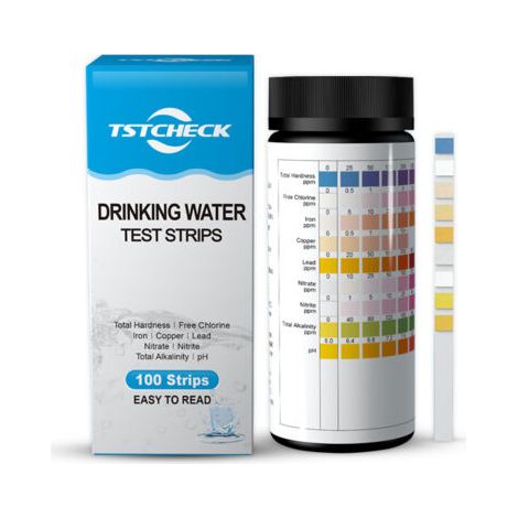 royaluxe -Bandelettes de test pour piscine et spa – Lot de 100 bandelettes, test pH, chlore, brome, dureté et plus encore, test précis 9 en 1 de l'eau de piscine