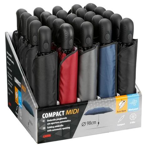 Compact Midi, display 25 ombrelli pieghevoli - Ø 98 cm (1/5)