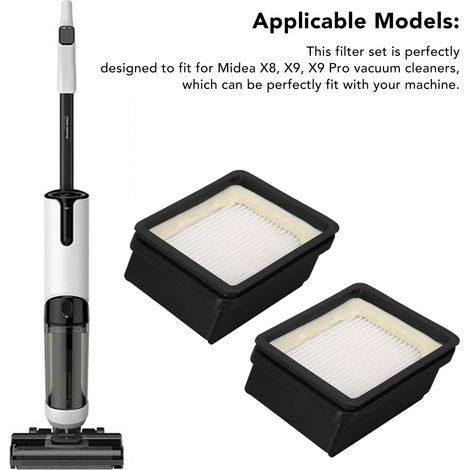 2 pièces filtre d'aspirateur ABS réutilisable lavable haute efficacité filtre à air particulaire pièce de rechange pour Midea X8 X9 X9 (1/5)