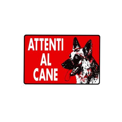 CARTELLO ATTENTI AL CANE- - cm.30x20h. - 10 pezzi