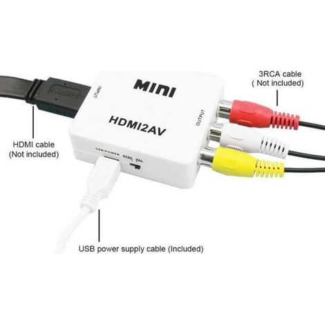 Adaptateur HDMI vers RCA - ALPEXE - HDMI2AV - Convertisseur vidéo - 1080p - Plug and Play (1/3)