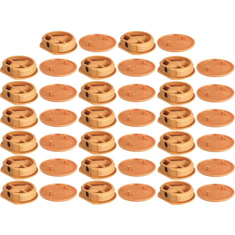 Cyclingcolors – Ferrure d'assemblage beige avec cache en plastique – 20 pièces – Pour constructions légères – Capuchon rond beige RAL 1011 – Diamètre 30mm