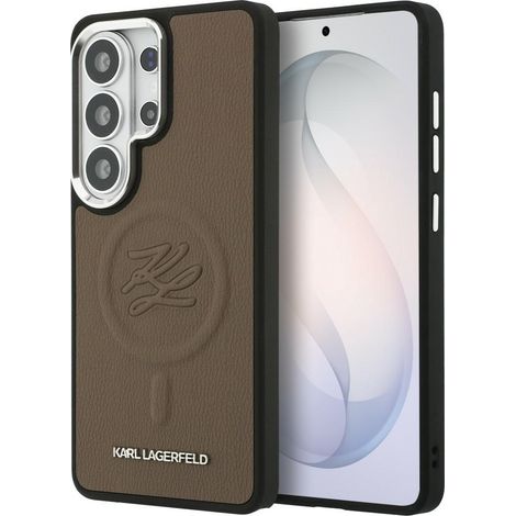 Funda MagSafe para Samsung Galaxy S26 Ultra, color marrón, con iniciales grabadas en relieve de Karl Lagerfeld. (1/5)
