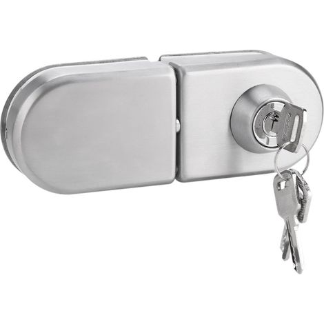 Türschloss aus Edelstahl für Glas, 10-12 mm, mit Schlüsseln, KLB-AquaForge