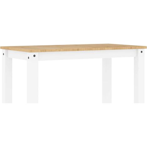 Table à manger Table à dîne PANAMA blanc 112x60x75 cm bois massif de pin (1/5)