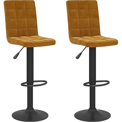 Maison Exclusive - Barhocker 2 Stk. Braun Samt (1/5)