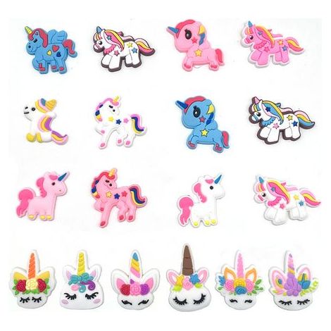 Ensemble de 18 breloques pour chaussures série licorne - breloques pour chaussures pour enfants - (1/4)