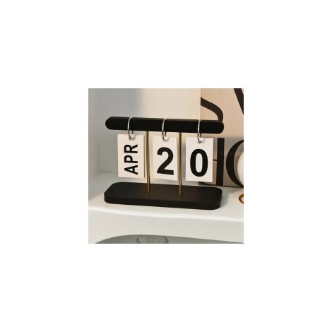 Calendrier perpétuel en bois, calendrier de bureau en bois à rabat, calendrier de bureau décoratif, calendrier de bureau vintage réutilisable, convient aux bureaux et à la décoration intérieure. (1/5)