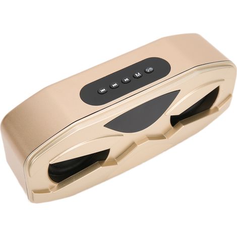 Kompakter Roboterlautsprecher mit eingebautem Mikrofon, klarem, einstellbarem Klang und langlebiger LED-Beleuchtung (gold) (1/5)