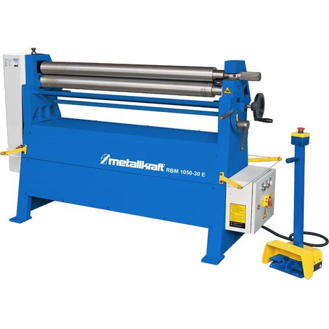 Cintreuse électrique 3 rouleaux 1050 mm – Épaisseur max 3 mm en acier – Moteur 1,1 kW 400V – Système à 3 rouleaux asymétriques – Metallkraft (1/2)