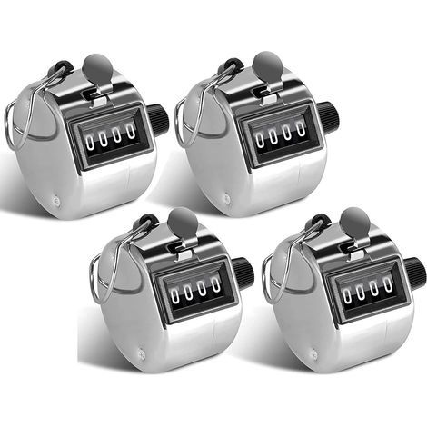 4 pièces Compteur Manuel, Hand Held Compteur 4 Chiffres Mécanique Clicker Hand Held Compteur Clicker pour Le Sport (1/5)