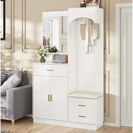 mobile contenitore 110x33x185,5 con specchio ingresso OKMYHOME (1/5)