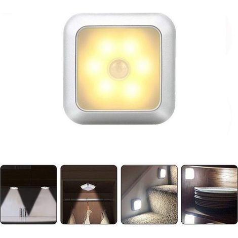 LED-Nachtlicht, Schrankleuchten, Körpersensorlicht, verwendet für Flure/Schränke/Nachttisch, Silber, Warmes Licht, KINSI (1/5)