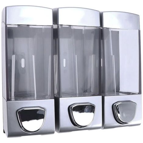 Dispenser di shampoo per doccia, dispenser di sapone liquido, dispenser manuale a parete di gel igienizzante per le mani, con pompa, per flaconi di shampoo, lozione e bagnoschiuma, adatto per servizi (1/5)