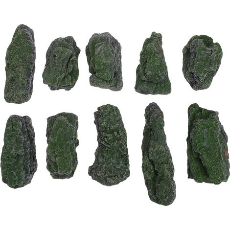 10 Stück künstliche Grassteine Dekorative grün beflockte