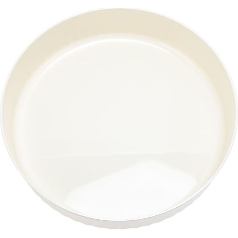 Drehbarer Organizer mit hohem Rand für Küche, Esstisch oder Arbeitsplatte, drehbares Tablett, drehbares Gewürzregal, milchweiß (1/5)