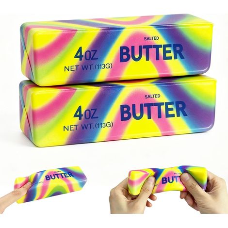 Neu im Jahr 2026: 2 langsam aufsteigende, realistische, spiralförmige Butter-Squishies in Regenbogenfarben. Antihaftbeschichtete TPR-Schreibtischdekoration, ideal zum Entspannen und Stressabbau für Er (1/5)