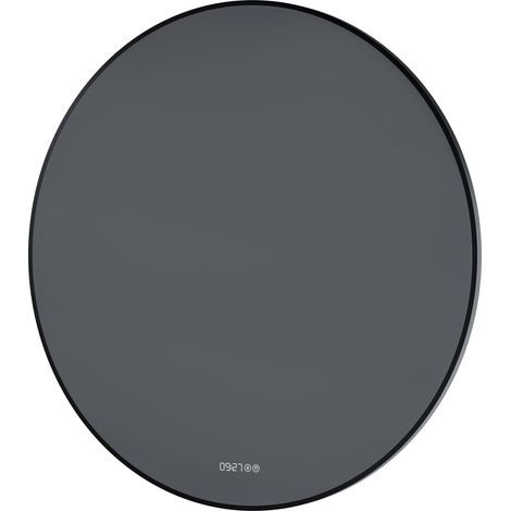 BERNSTEIN - Miroir rond design cadre noir éclairages LED avec bouton tactiles, réglage lumière, anti-buée, horloge digitale - 8232-2.0 - Ø 100cm (1/5)