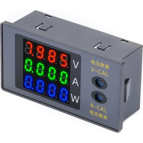 Compteur de Puissance, DC 0100V 10A 3-en-1 Wattmètre Ampèremètre Numérique Voltmètre (1/5)