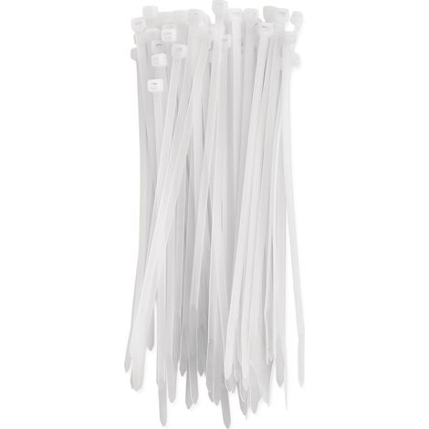 Lot de 100 serre-câbles en nylon PA66 pour intérieur - 200 x 4,8 mm - Pour faisceau de câbles max. de 5,3 cm de diamètre - Gestion des câbles résistante - Auto-bloquant pour garage, maison (1/5)