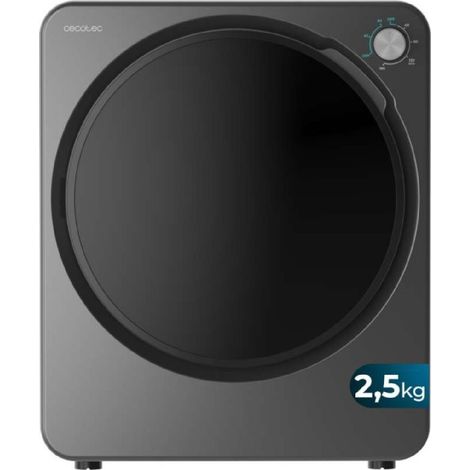 Cecotec Mini Secadora de Evacuación 2,5Kg Bolero DressCode Dry 3150V Dark. 950W, 6 Programas, Programa ECO