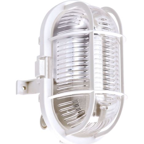 Aric – Hublot d'extérieur ovale blanc E27 60W max – IP44 IK02 résistant aux projections d'eau – 3632 (1/4)
