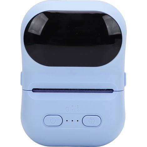 Imprimante portable de poche noir et blanc avec application, imprimante d'étiquettes thermiques à code-barres pour petites entreprises du secteur de l'habillement et de la bijouterie (bleu). (1/5)